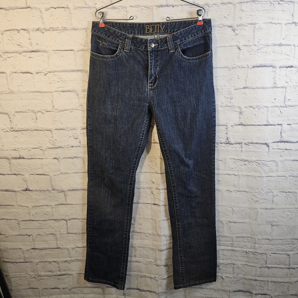 Kimes Ranch Betty Women's Blue Mid-Rise Bootcut Stretch Jeans Size 14/34